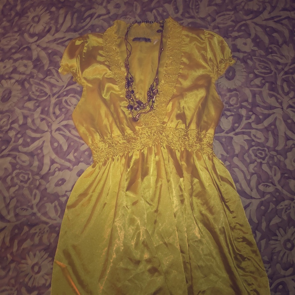 Summer yellow silk blouse